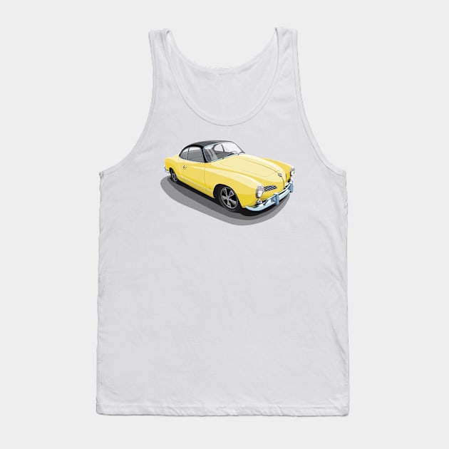 karmann ghia in yellow Tank Top by candcretro